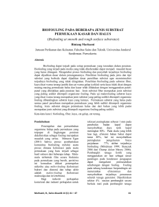 BIOFOULING PADA BEBERAPA JENIS SUBSTRAT