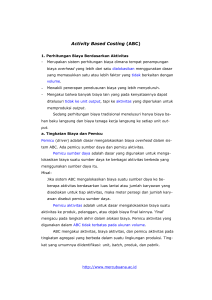 Activity Based Costing (ABC)