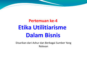 Etika Utilitiarisme Dalam Bisnis