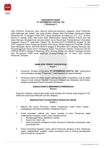 ANGGARAN DASAR PT INTERMEDIA CAPITAL Tbk (”Perseroan