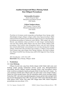 Analisis Komparatif Biaya Hutang Sukuk Dan Obligasi Perusahaan