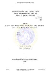 BUDGET PRODUKSI DAN BIAYA PRODUKSI STANDAR SEBAGAI