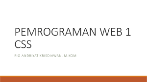 PEMROGRAMAN WEB 1 CSS