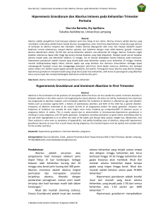 Hiperemesis Gravidarum dan Abortus Iminens pada Kehamilan