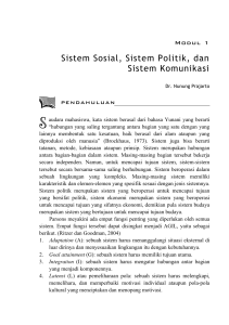 Sistem Sosial, Sistem Politik, dan Sistem Komunikasi