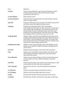 Term Definition Account Semua catatan pembukuan yang