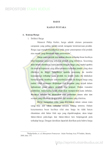 BAB II KAJIAN PUSTAKA A. Konsep Harga 1. Definisi Harga