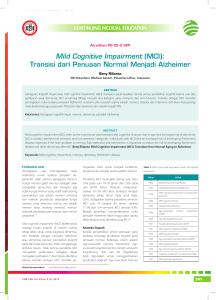 Mild Cognitive Impairment (MCI): Transisi dari Penuaan
