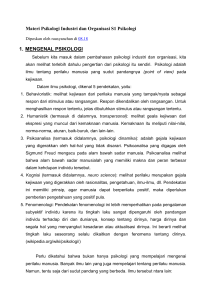 2. psikologi industri dan organisasi