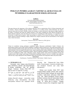 peranan pembelajaran tahfidz al-quran dalam pendidikan karakter