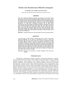 Seleksi dan Karakterisasi Mikroba Antagonis