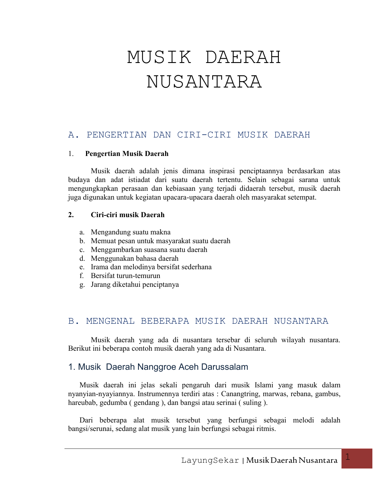 Musik Daerah Nusantara