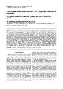 Analisis Komposisi Nutrisi Rumput Laut Sargassum crassifolium J