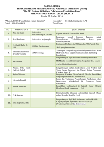 Pembagian Ruang Seminar Call for Papers