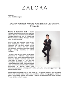 ZALORA Menunjuk Anthony Fung Sebagai CEO ZALORA Indonesia
