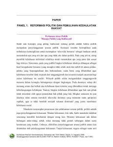 paper panel 1. reformasi politik dan pemulihan kedaulatan