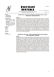 Identification of vector and filariasis potential vector in Tanta