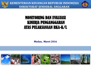 MONITORING DAN EVALUASI KINERJA PENGANGGARAN ATAS