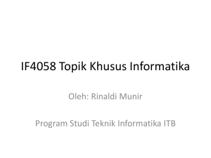 IF4058 Topik Khusus Informatika