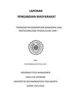 laporan pengabdian masyarakat - UMY Repository