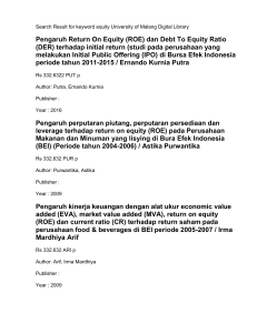 Pengaruh Debt to Equity Ratio (DER) dan Return On Asset (ROA)