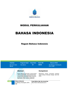 Ragam Bahasa Indonesia - Universitas Mercu Buana