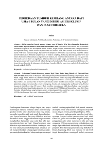 perbedaan tumbuh kembang antara bayi usia 6 bulan yang diberi