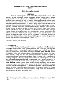 DAMPAK GEMPA BUMI TERHADAP LINGKUNGAN