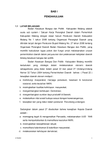 BAB I - Badan Kesatuan Bangsa dan Politik Kabupaten Malang