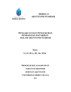 MODUL 8 PENGAKUAN PENDAPATAN