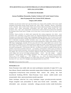 107 PENGARUH PENGUASAAN SISTEM PERSAMAAN LINEAR