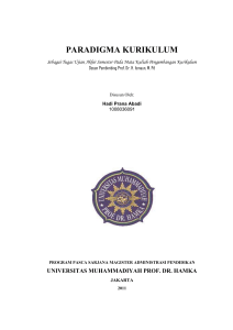 paradigma kurikulum - Hadi Prana Abadi, M. PdSMA NEGERI 4
