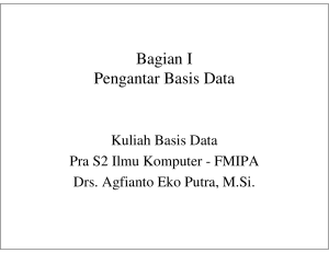 Bagian I Pengantar Basis Data - SI-35-02