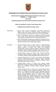 Peraturan Daerah Provinsi Kalimantan Selatan Nomor 4 tahun 2009
