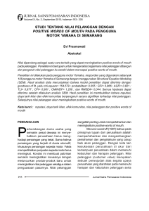 jurnal sains pemasaran indonesia studi tentang nilai pelanggan