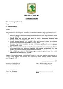 Surat Perjanjian Mahasiswa Baru - Repositori Universitas Andalas