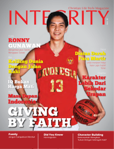 giving by faith - Integrity Magazine