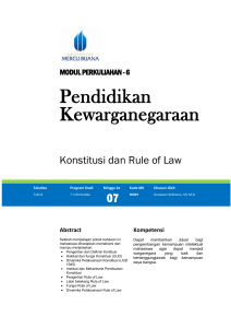 Konstitusi dan Rule of Law