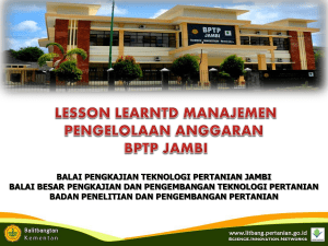 Pengelolaan anggaran di BPTP Jambi