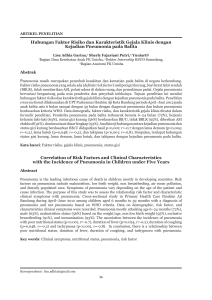 Hubungan Faktor Risiko dan Karakteristik Gejala Klinis dengan