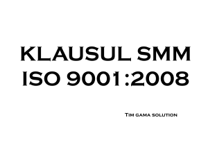 KLAUSUL SMM ISO 9001:2000