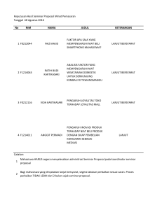 Keputusan Hasil Seminar Proposal Minat Pemasaran Tanggal :18