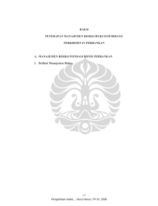 25 BAB II PENERAPAN MANAJEMEN RISIKO HUKUM DI