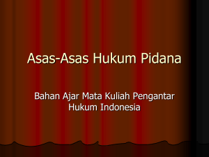 Asas-Asas Hukum Pidana