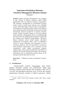 Instrumen Kebijakan Moneter (Analisis