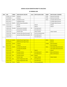 JADWAL KULIAH SEMESTER GENAP TA 2013/2014 S2 FARMASI