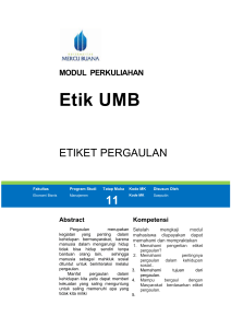 B. Etika dan Etiket - Universitas Mercu Buana