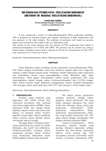 kajian metodologi pembuatan toluene dikarbamate