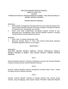 keppres 72/1994, peningkatan konsulat republik indonesia di