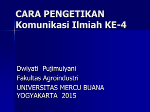 komunikasi ilmu pengetahuan - Universitas Mercu Buana Yogyakarta